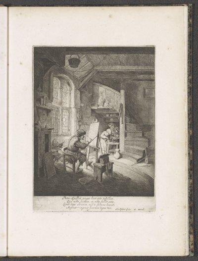 彼のスタジオの画家 作： Adriaen van Ostade