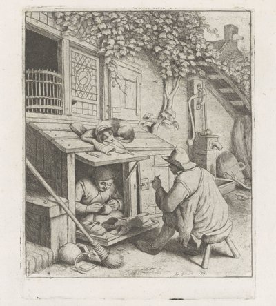 彼の家の前のワーク ショップで靴屋 作： Adriaen van Ostade