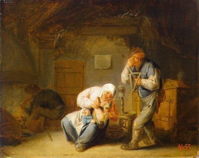 嗅覚 作： Adriaen van Ostade