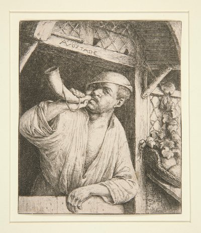 ホーンを鳴らしているベイカー 作： Adriaen van Ostade