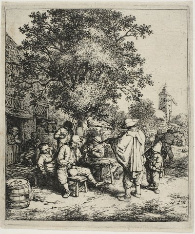 フィドラーとハーディー・ガーディー・ボーイ 作： Adriaen van Ostade