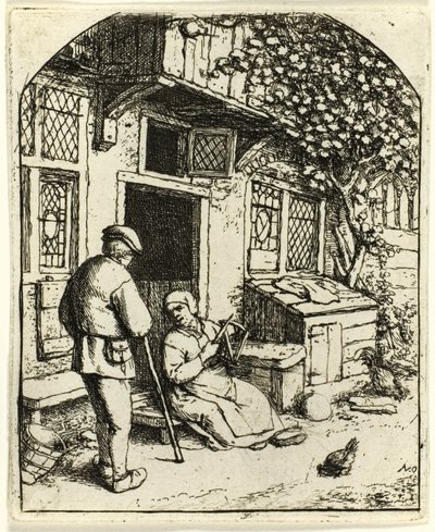 リールに巻く女 作： Adriaen van Ostade