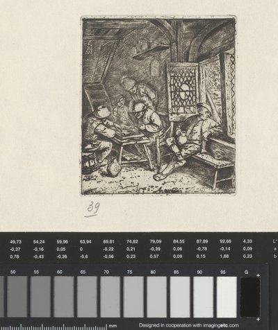 旅館の Trictrac プレーヤー 作： Adriaen van Ostade