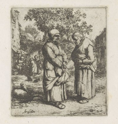 会話中の 2 人の老婦人 二人のうわさ話者 作： Adriaen van Ostade