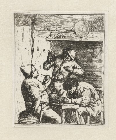 旅館で 2 人の喫煙者と酒飲み 喫煙者 作： Adriaen van Ostade