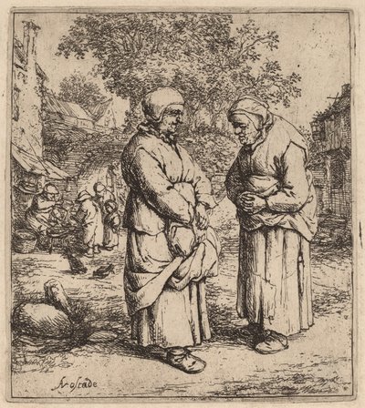 二つのゴシップ 作： Adriaen van Ostade
