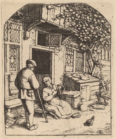 リールに巻く女 (La Devideuse) 作： Adriaen van Ostade