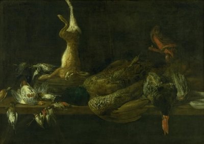 テーブルの上のゲームのある静物 作： Adriaen van Utrecht