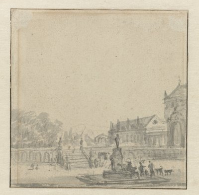 噴水のある宮殿の前庭 作： Adriaen van de Velde (possibly)