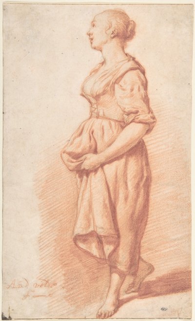 Ein junges Mädchen, das nach links geht 作： Adriaen van de Velde