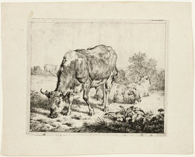 牛の放牧と 3 匹の羊 作： Adriaen van de Velde