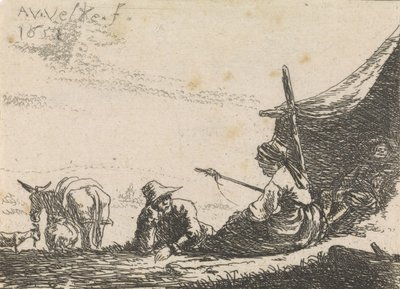 テントの姿、1653 作： Adriaen van de Velde