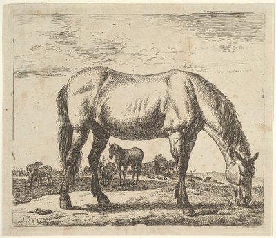 さまざまな動物からの放牧馬。 作： Adriaen van de Velde