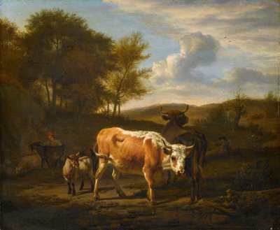 牛のいる山岳風景 作： Adriaen van de Velde