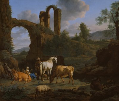 廃墟のある田園風景 作： Adriaen van de Velde
