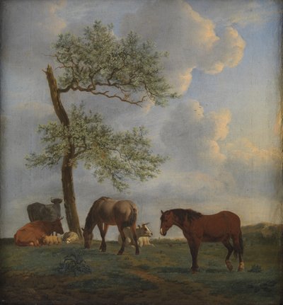 馬と牛の牧草地 作： Adriaen van de Velde
