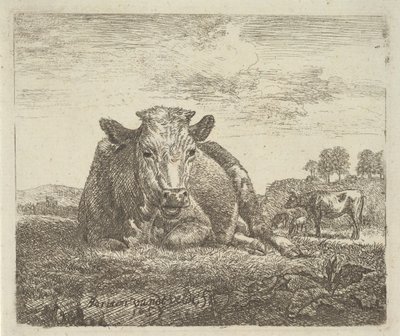 さまざまな動物の横臥牛、1657年。 作： Adriaen van de Velde