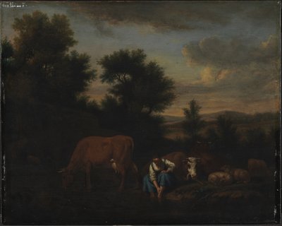 牛と羊飼い 作： Adriaen van de Velde