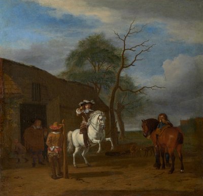 乗馬学校、1658年頃（キャンバスに油彩） 作： Adriaen van de Velde