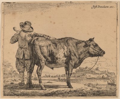 雄牛を持つ若い牧夫 作： Adriaen van de Velde