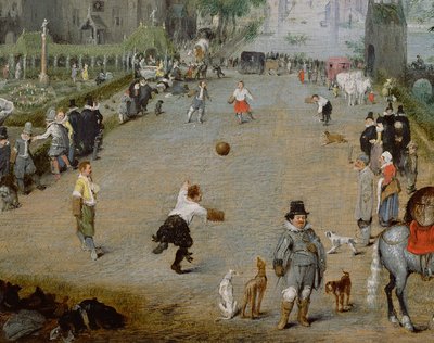 田舎の宮殿の前のジュ・ド・ポーム 作： Adriaen van de Venne