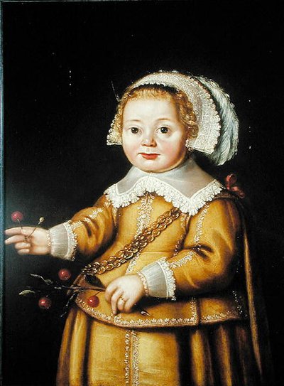 幼少期のアン・ギブソンの肖像（油彩・パネル） 作： Adriaen van der Linde