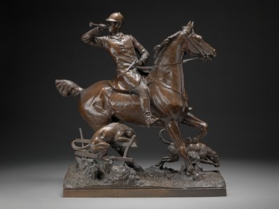 Gone Away-A Hunting Group、c.1887（ブロンズ） 作： Adrian Jones
