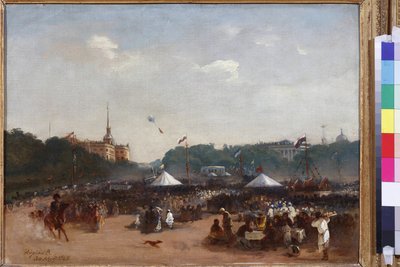 ヴォルコフ、エイドリアン・マルコビッチ（1827-1873）によるサンクトペテルブルクの火星の野原のバラガン。 キャンバスに油彩 作： Adrian Markovich Volkov