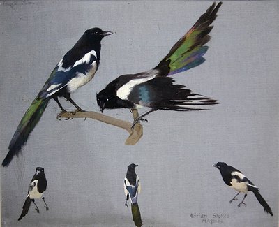 カササギ（油彩・キャンバス） 作： Adrian Scott Stokes