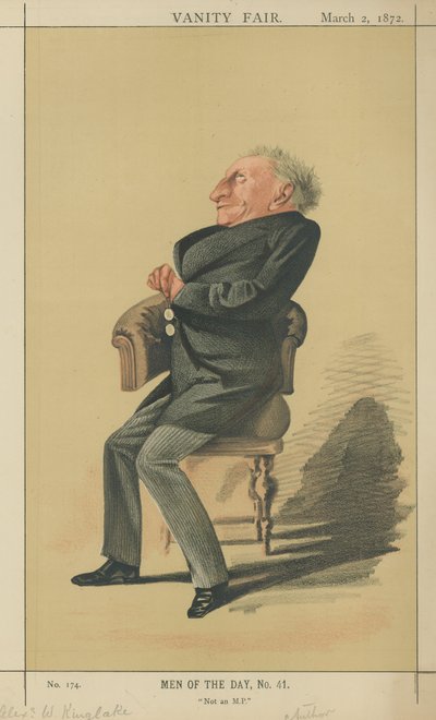 Mr Alexander William Kinglake (color litho) 作： Adriano Cecioni