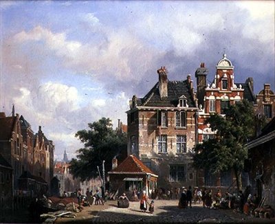 オランダの街並み 作： Adrianus Eversen
