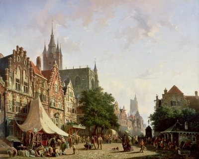 オランダのストリートシーン 作： Adrianus Eversen