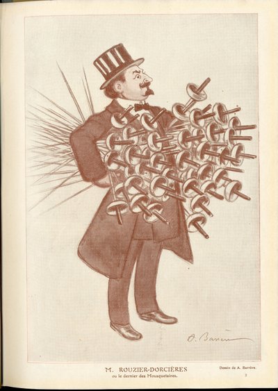 Fantasio, ca 1912_4_1 - A Barrere (1874-1931) のイラスト: フェンシング - Rouzier Dorcieres 作： Adrien Barrere