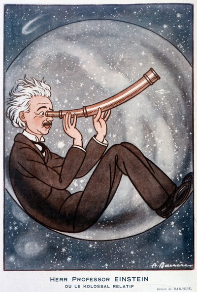 アインシュタイン教授または親戚のコロッサル - Adrien Barrere (1877-1931)による1931年3月1日付「Fantasio」のイラスト 作： Adrien Barrere