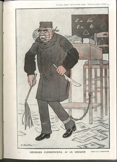 ファンタジオ」におけるア・バレア（1874-1931）のイラスト、01/05/16 - Georges Clemenceau, dit La Grogne - 14～18年の戦争、検閲 - Clemenceau George 作： Adrien Barrere