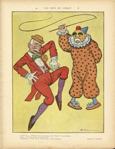 A Barrere (1874-1931) のイラスト（Le Rire, 22/02/13） - サーカスゲーム - Clemenceau George, Pams Jules (1852-1930), サーカス, カーニバル/ゲーム/サーカス 作： Adrien Barrere