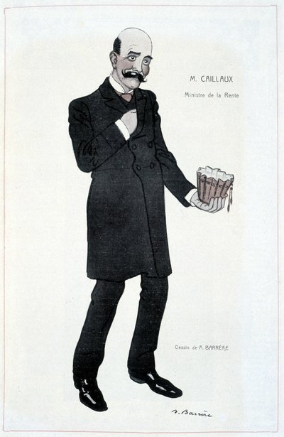 賃貸担当大臣Joseph Caillaux - Adrien Barrere（1877-1931）による1907年2月15日付「Fantasio」のイラスト 作： Adrien Barrere