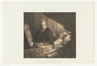 娘の死の床でのティントレット Le Tintoret et sa fille (オブジェクトのタイトル) Salon de 1851 (オブジェクトのシリーズ タイトル) 作： Adrien Canelle