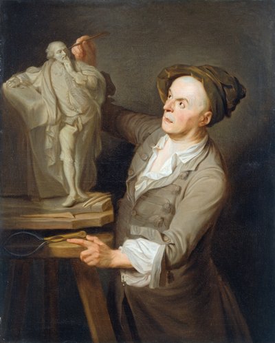 ルイ=フランソワ・ルビリアック（1695-1762）シェイクスピアの記念碑のモデリング（キャンバスに油彩） 作： Adrien Carpentiers
