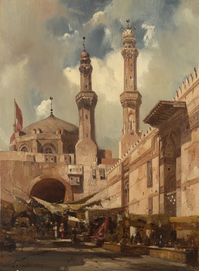 カイロのバザール、1839 年。 作： Adrien Dauzats