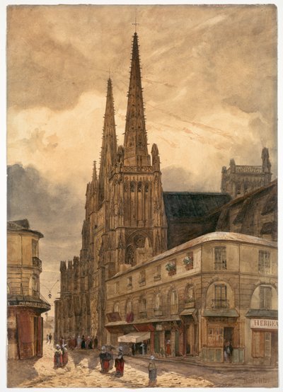 ボルドーの聖アンドリュー大聖堂、1832年。 作： Adrien Dauzats