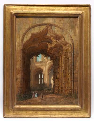 台無しにされた教会、c。 1840。 作： Adrien Dauzats