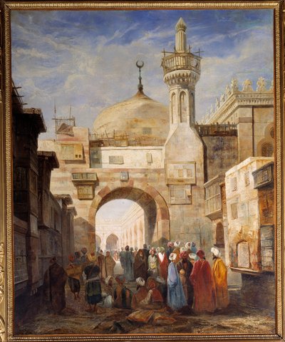カイロのモスクの眺め アドリアン・ドーザッツ（1804-1868）による絵画 19世紀 ブロワ美術館蔵 作： Adrien Dauzats