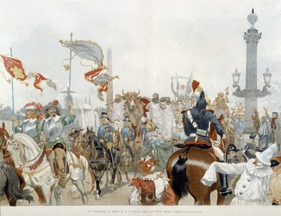 パリのカーニバル：ビーフグラ - Adrien Marie氏による水彩画 作： Adrien Emmanuel Marie
