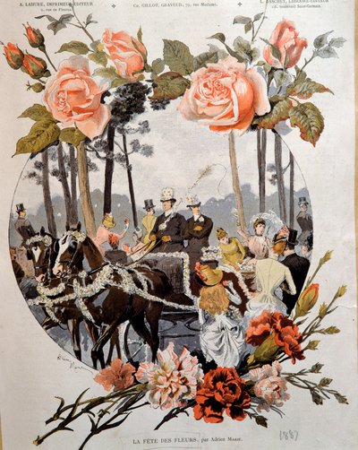 花の祭典 アドリアン・マリー（1848-1891）のドローイング 19世紀 パリ 装飾美術 作： Adrien Emmanuel Marie