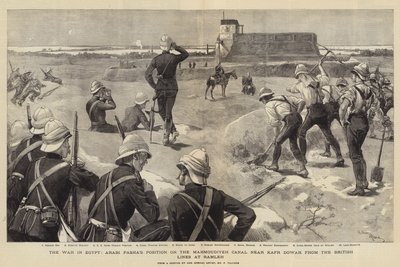 エジプトの戦争、ラムレーのイギリス軍線からのカフールドワール近くのマフモディエ運河におけるアラビパシャの位置 作： Adrien Emmanuel Marie