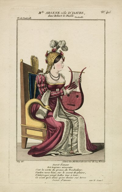 イゾーレ役のアルセーヌ嬢、パリ1812年（プリント） 作： Adrien Joly