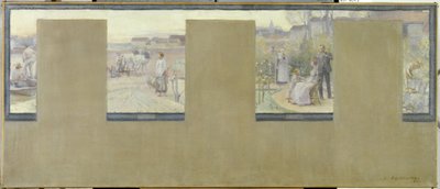 ノジェン＝シュル＝マルヌの市庁舎のためのスケッチ：1889年、油彩・キャンバス（腕飾り 作： Adrien Karbowsky