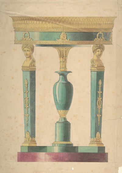 テーブルのデザイン、19 世紀初頭。 作： Adrien Louis Marie Cavelier.