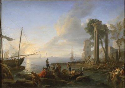 日没のマリーナ、1726 作： Adrien Manglard